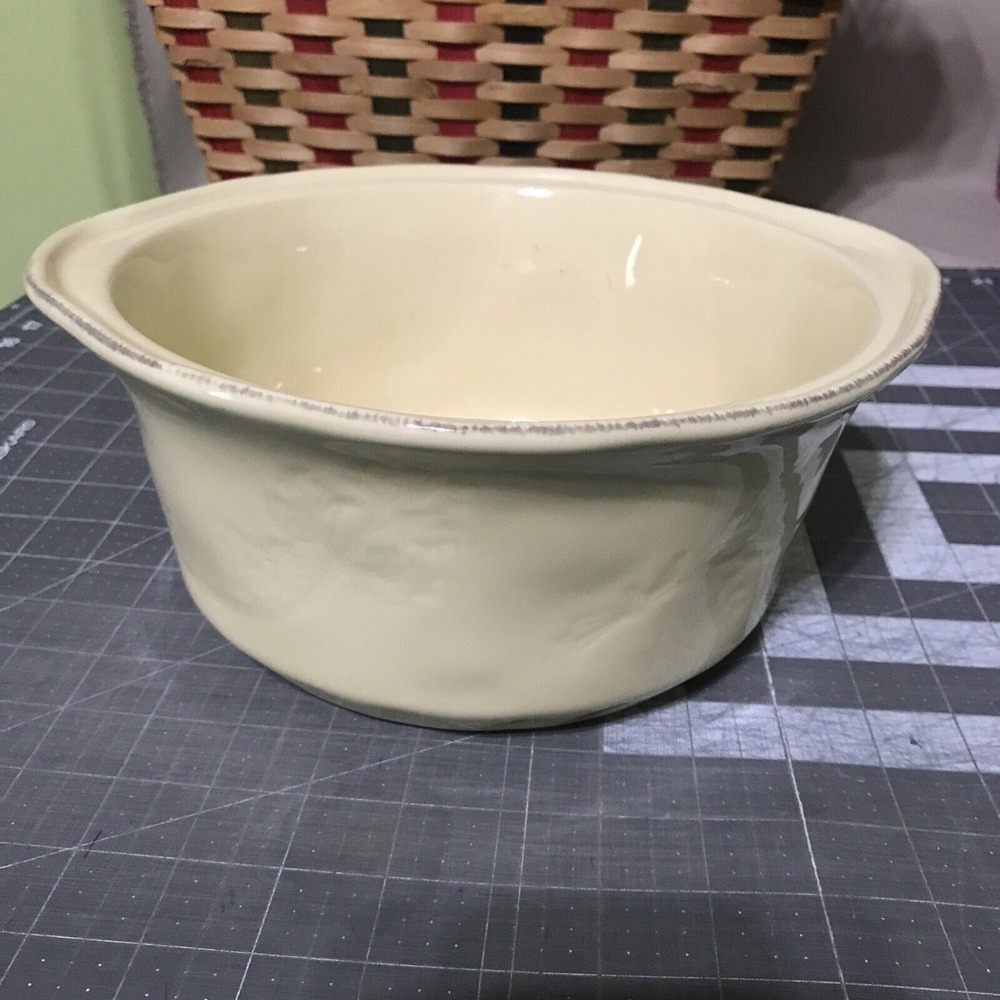 Rachael Ray Cucina Stoneware Casserole Dish 3 QT Beige 5" Tall
